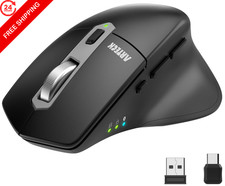 Arteck Multi-Device Wireless Bluetooth Mouse with Nano USB-A, USB-C Black picture