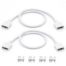 Plug and Play 5V ARGB Extension Cable 2-Pack, 3-Pin Female Connector, White picture