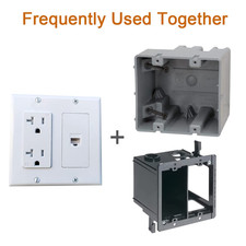 2 Gang Power Outlet with 1 CAT6 Ethernet Port - 20A Electrical Outlet Cover P... picture