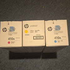 HP 410A Genuine Original Cyan Yellow Magenta Laser Toner CF411A. CF412A. CF413A picture