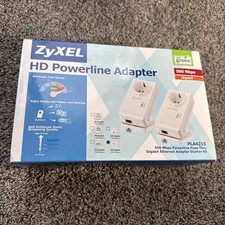 ZyXel HD Powerline Pass-Thru Ethernet Network LAN Adapters Pair PLA4215 500 Mbps picture