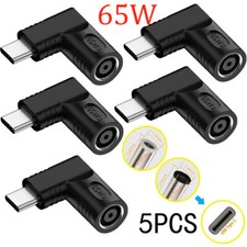 5Pcs 65W 7.4mm Laptop Charger Converter USB Type C Power Charging Cable Adapter picture