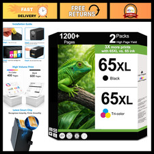 65XL Ink Cartridge Combo Pack - Black & Tri-Color for Officejet, Envy, DeskJet P picture