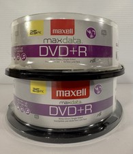 Maxell 639011 DVD Recordable Media DVD+R - 16x 4.70 GB 25 Pack Spindle Lot Of 2 picture