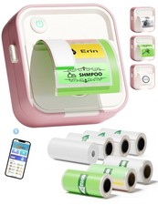 Label Maker Machine, HD Mini Sticker Printer with 7 Rolls Paper, Portable The... picture