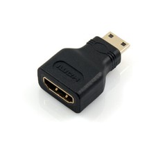2X Mini HDMI Male to Standard HDMI Female Converter Adapter Connector Gold Pl... picture