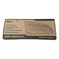 iMicro KB-US9451 Black Ergonomic Durable Design 104-Key USB Wired Keyboard New picture