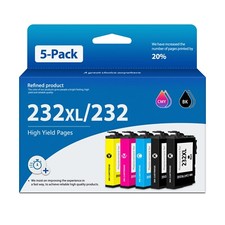 FADSOON® 5pk 232XL (BK/C/M/Y) Ink Cartridges for WF-2930 WF-2950 XP-4200 XP-4205 picture