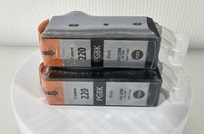 2 New Genuine Canon Pixma PGBK 220 Black Ink PGI-220BK  picture