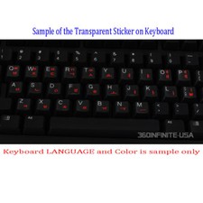 SPANISH LATIN Transparent Keyboard Sticker for laptop desktop RED BLACK WHITE picture