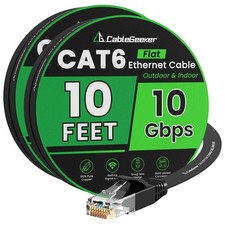 Cat 6 Ethernet Cable 10ft 2-Pack, Indoor&Outdoor, High Speed 10Gbps Internet ... picture