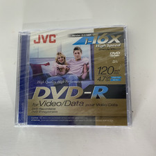 JVC 5-Pack 16x high speed DVD-R recordable DVD's 120 min, 4.7 GB factory sealed picture