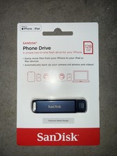 SanDisk . Phone Drive 128GB Dual USB Type-C & Lightning Premium Metal Blue picture