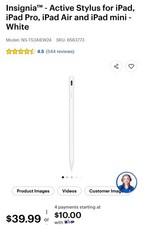 Insignia Active Stylus NS-TS3AIEW24 White for iPad Pro/Air/mini Magnetic picture