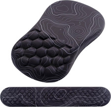 reposamunecas para teclado y mouse pad ergonomico antideslizante negro y blanco picture