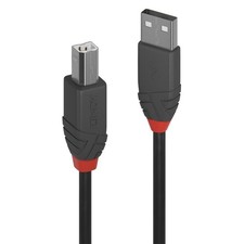 LINDY 0.5m USB 2.0 Type A to B Cable, Anthra Line, Black 0.5m Anthra Line picture