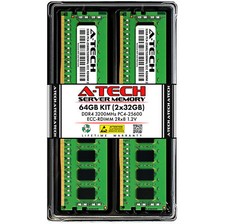 A-Tech 64GB 2x 32GB 2Rx8 PC4-25600R RDIMM DDR4 3200 ECC REG Server Memory RAM picture