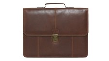 Vintage Genuine Leather Briefcase Business Laptop Document Travel Bag picture