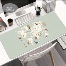 1pc, 2D Flat Printing Gaming Mouse Pad, Retro World Map Pattern Mouse Pad, Off picture