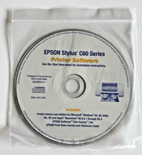Vintage 2002 Epson Stylus C60 Series Printer Software Drivers and Utilities Disc picture