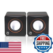 Manhattan USB Powered Stereo Speaker System - Small Size - Black Orange picture