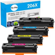 4 W2110X For HP 206X Toner Color LaserJet Pro MFP M283cdw M255dw M283fdw No Chip picture