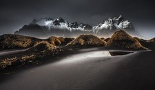 Landscape nature black sand beach grass iceland Custom Gaming Mat Desk picture