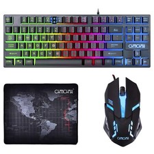 CHONCHOW 87 Keys TKL Gaming Keyboard and Mouse Combo Wired LED Rainbow Backli... picture