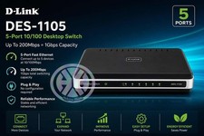 New D-Link DES-1105 5-Port 10/100 Desktop Switch - Up To 200Mbps, 1Gbps Capacity picture