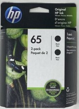 HP 65 Black Ink Cartridge Twin Pack 1VU22AN 2 x N9K02AN Exp 2027+ OEM Retail Box picture