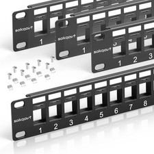 Sokqovt 24 Port Blank Keystone Patch Panel with Snap-in Design (4 Pack), Cat6 picture