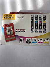 Genuine Canon CLI-226 Black & Color Ink Cartridges Pack 50 4x6