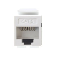 LEVITON 40838-BW QUICKPORT SNAP-IN 8-CONDUCTOR CATEGORY 5 CAT5E JACK, WHITE picture