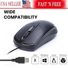 USB 2.0 Optical Wired Scroll Wheel Mouse PC Laptop Notebook Desktop Black Mice picture