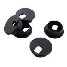 Computer Desk Round Black Grommet Fixing Wire Cable Hole Cover 35mm 5pcs picture