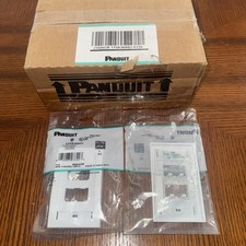 New Panduit CFPE4WHY Mini-Com 4-Port Single Gang Faceplates Box of 10 picture