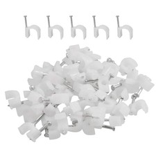 Plastic Wall Mount 3/4inch (25mm) Electric Cable Circle Nail Clips Fasteners ... picture