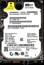WD5000BMVV-11SXZS1 S/N: WXD1 DCM EBCVJBB WESTERN DIGITAL 500GB MALAYSIA JAN 2011 picture