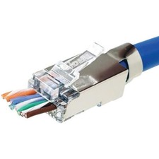 Ideal 85-369 Shielded Feed-Thru CAT-6A/6/5-E Modular Plugs, 50-Count picture