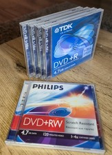 5x Blank DVD Lot TDK DVD+R 16x Philips DVD+RW 4x 4.7GB Sealed Jewel Case picture