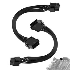 2 Pack CPU 8 Pin ATX Power Extension Cable, EPS 8 PIN Male (4+4) to 8 PIN picture