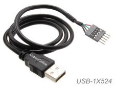 24-inch USB 2.0 A-Male to (1x5) 5-Pin IDC Motherboard Connector Adapter Cable picture
