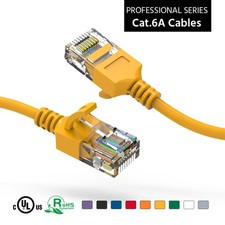 20 Pack of 30Ft CAT6A UTP Slim Ethernet Network Booted Cable 28AWG Yellow picture