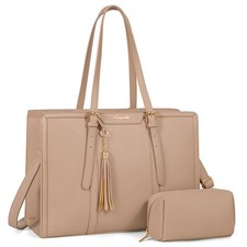 Laptop Bag for Women 15.6 inch Lightweight PU Tote Bag,...  picture
