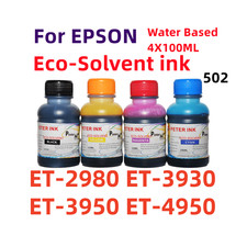 4X100ML Premium Eco solvent ink bottles for ET-2980 ET-3930 ET-3950 ET-4950 502 picture