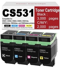 CS531 4 Pack Compatible Toner 75M10K0 75M10C0 75M10M0 75M10Y0 Cartridges picture