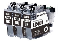 3P BLACK Print Ink + chip fits Brother LC401 MFC-J1010DW MFC-J1012DW MFC-J1170DW picture