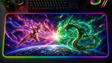 Pokemon Gengar Mewtwo RGB LED XXL Mousepad Gaming Desk Mat rayquaza yveltal picture