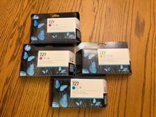NEW OEM HP DesignJet 727 Magenta Cyan Yellow 130ML picture