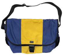 Vtg GAP Large Laptop Crossbody Bag Blue Yellow Nylon 90s Retro Messenger Tote picture